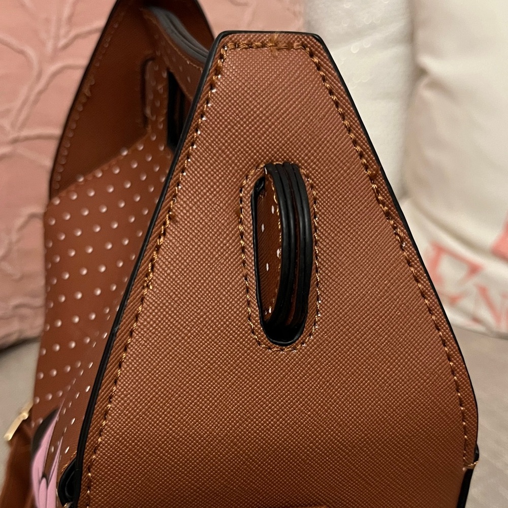 NWT Disney Minnie Mouse Brown Polka Dot Bag- with flaws - Picture 10 of 11